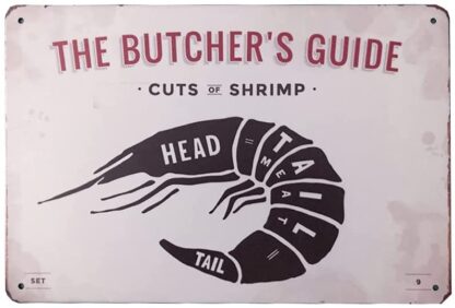 8" x 12" The Butcher's Guide Series Metal Tin Sign Retro Vintage Wall Plaque for Restaurant Kitchen Farmhouse Wall Decor