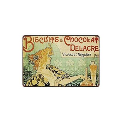 8x12 inch Metal Tin Sign Biscuits Chocolat Decor Bar Pub Home Vintage Retro Poster