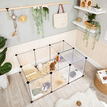 White Pet Playpen, Small Animal Playpen, Fence Cage with Bottom for Small Animals Guinea Pigs, Hamsters, Bunnies, Rabbits - Image 7