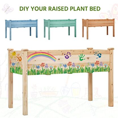 Raised Garden Bed 48x24x30in Elevated Wooden Planter Box with Legs Standing Growing Bed for Gardening/Backyard/Patio/Balcony - Image 3