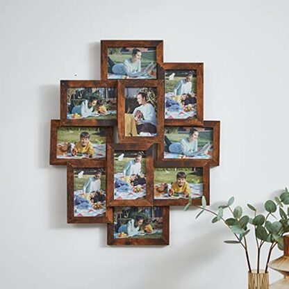 Rustic Brown Collage Picture Frames, 4 x 6 Inches for 10 Photos, Assembly Required, Collage Multiple Photos, Glass Front - Image 6