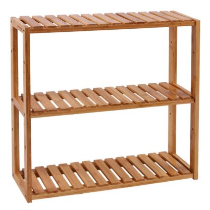 Natural Bamboo Bathroom Shelf, 3-Tier Adjustable Plants Rack, Wall-Mounted or Stand, in the Living Room, Balcony, Kitchen - Image 9