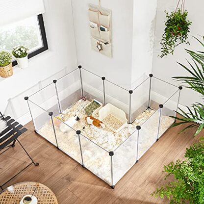 White Pet Playpen, Small Animal Playpen, Fence Cage with Bottom for Small Animals Guinea Pigs, Hamsters, Bunnies, Rabbits - Image 8