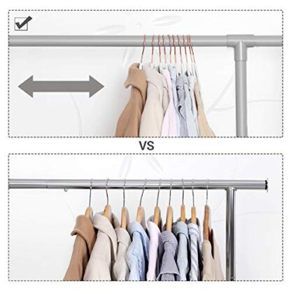 50 Pack White Velvet Hangers, Non-Slip Clothes Hanger with Rose Gold Color Swivel Hook, 0.2-Inch Thick and Space Saving, 17.7-Inch Long for Coat - Image 4