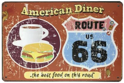 8x12 inch Diner Metal Tin Sign Retro Vintage Wall Plaque for Bar Cafe Restaurant Home Decor