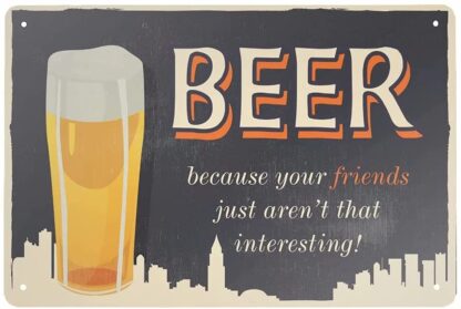 8x12 inch Retro Metal Tin Sign Beer Friend Aluminum Sign for Home Bar Wall Art Decor