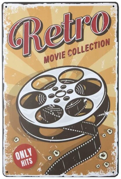 8x12 inch Retro Cinema Movie Theatre Metal Tin Sign Retro Vintage Wall Plaque for Bar Cafe Restaurant Home Decor