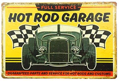 8x12 inch Full Service - Hot Rod Garage Tin Sign an cave Posters Vintage Garage Wall Decor