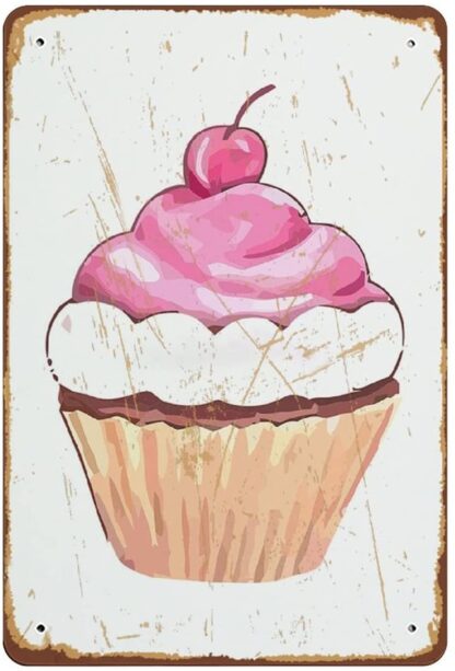 8x12 inch Cupcake Poster Novelty Tin Metal Sign Plaque Bar Pub Vintage Retro Wall Decor Home Group Porch Metal Sign Lobby Metal Sign Prayer Metal Sign Meta