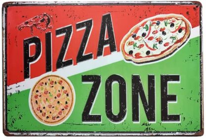 8x12 inch Pizza Metal Tin Sign Retro Vintage Wall Plaque for Bar Cafe Restaurant Home Decor