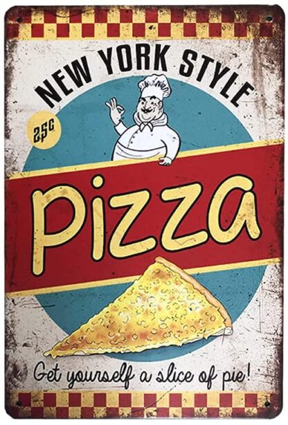 8x12 inch Pizza Metal Tin Sign Retro Vintage Wall Plaque for Bar Cafe Restaurant Home Decor