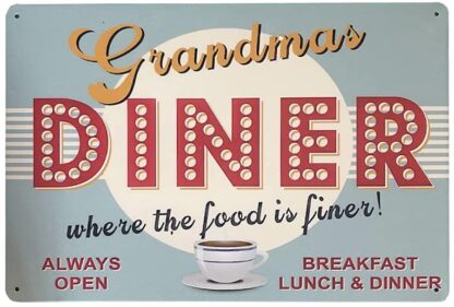 8x12 inch Diner Metal Tin Sign Retro Vintage Wall Plaque for Bar Cafe Restaurant Home Decor