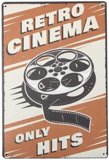 8x12 inch Retro Cinema Movie Metal Tin Sign Retro Vintage Wall Plaque for Bar Cafe Restaurant Home Decor