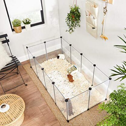 White Pet Playpen, Small Animal Playpen, Fence Cage with Bottom for Small Animals Guinea Pigs, Hamsters, Bunnies, Rabbits - Image 9