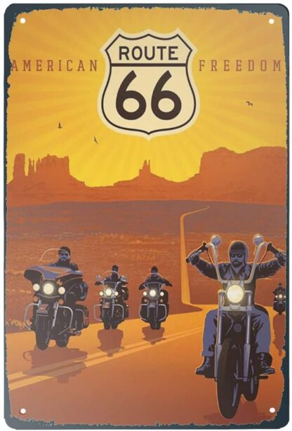 8x12 inch Route US 66 Tin Sign Vintage Sign Bar Cave Garage Home Wall Decoration New Tin Sign