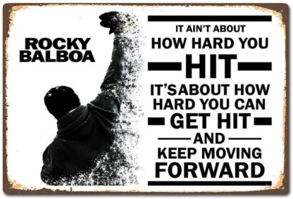 8x12 inches Tin Sign Rocky Balboa Boxing Moive Film Quote Vintage Retro Tin Sign