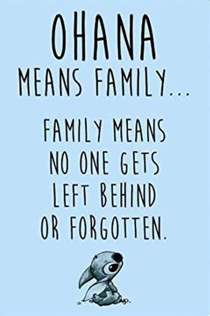 8x12 inch Sign Family Sign Decor,Ohana Means Family Blue Metal Wall Sign