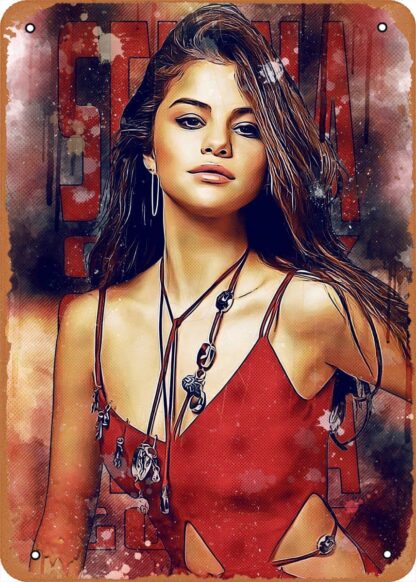 8x12 inch Singer And Celebrities Selena Gomez Metal Tin Sign Poster Vintage Art Wall Decor