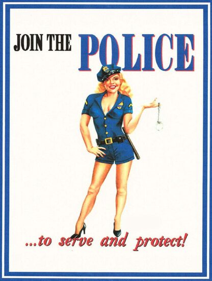 8''x12'' Join The Police to Serve and Protect Tin Sign Vintage Funny Creature Iron Painting Metal Plate Personality Novelty