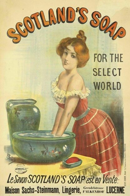 8''x12'' Scotland's Soap Tin Sign Vintage Funny Creature Iron Painting Metal Plate Personality Novelty