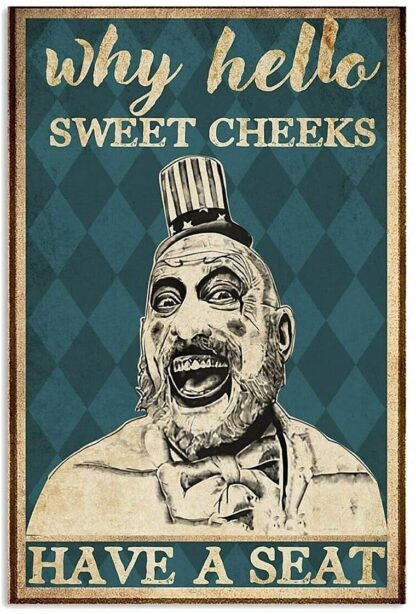 8x12 inch Captain Spauling Hello Sweet Cheeks Poster Wall Decor Vintage Poster Metal Tin Signs Iron Painting Plaque Wall Decor Bar Club Novelty Funny