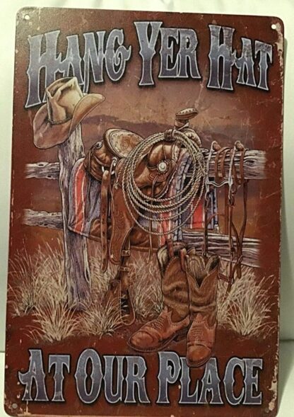 8x12 inch Metal Tin Signs Cowboy Ranch Man Cave Vintage Home Merry Retro Warn Novelty Man Cave Bar Pub Parlor Restaurant Bedroom Cafe Store Club Garage