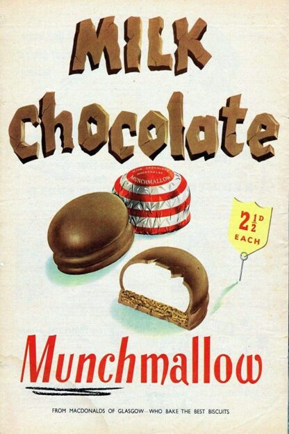 8''x12'' Milk Chocolate Munchmallow Biscuit Sweet Tin Sign Vintage Funny Creature Iron Painting Metal Plate Personality Novelty