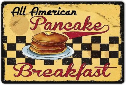 8x12 inch Pancake Breakfast Retro Vintage Kitchen Signs Wall Decor Metal Tin Sign