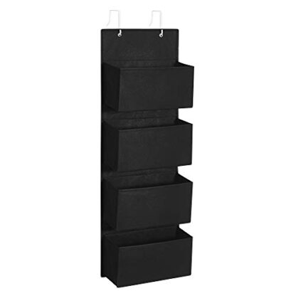 Black Hanging Closet Organizers and Storage, Over-The-Door Storage Organizer with 4 Compartments, for Children’s Room, Office, Bedroom - Image 10