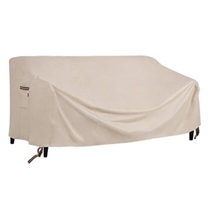 Beige Deep Seat Sofa Cover, Patio Sofa Cover, Waterproof Outdoor Furniture Cover, 90" L x 38" W x 30/19" H - Image 10