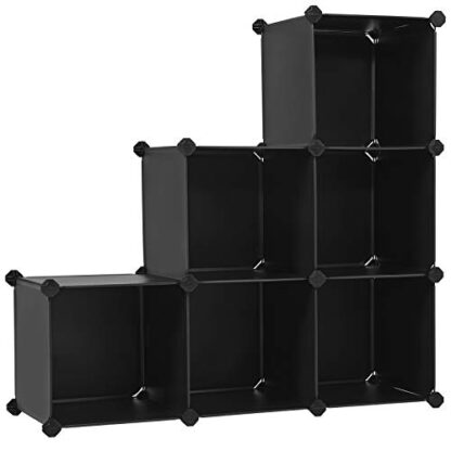 Black Cube Storage Organizer, 6-Cube Bookshelf, Closet Organizers and Storage, Modular Bookcase, Storage Shelving for Bedroom, Living Room - Image 8