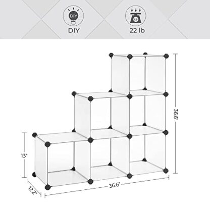 Set of 2 White Cube Storage Organizer, 6-Cube Bookshelf, Closet Organizers and Storage, Modular Bookcase, Storage Shelving for Bedroom Living Room Home - Image 5