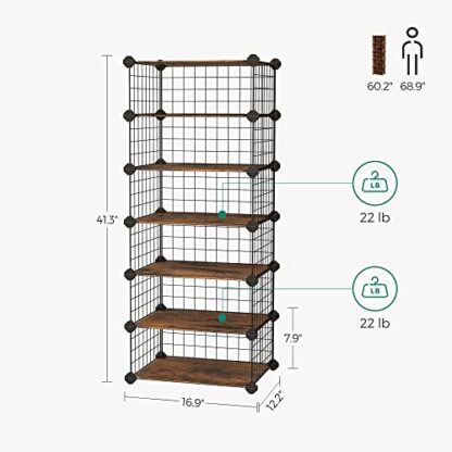 6-Tier Shoe Rack with Plastic Panels, Storage Organizer, Portable Cube Shoe Organizer for 12 Pairs, Expandable Modular DIY Storage Shelf - Image 5