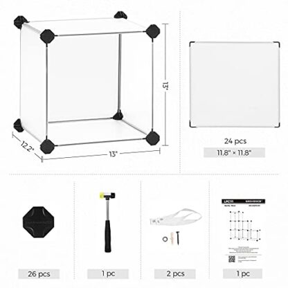 Set of 2 White Cube Storage Organizer, 6-Cube Bookshelf, Closet Organizers and Storage, Modular Bookcase, Storage Shelving for Bedroom Living Room Home - Image 2