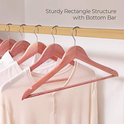 Pack of 10 Pinkish Red Red Cedar Wood Hangers, American Cedar Suit Hangers with Smooth Surface, Non-Slip with Shoulder Notches, Fresh Cedar Scent for Closet - Image 9