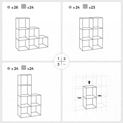 White Cube Storage Organizer, 6-Cube Bookshelf, Closet Organizers and Storage, Modular Bookcase, Storage Shelving for Bedroom, Living Room - Image 8