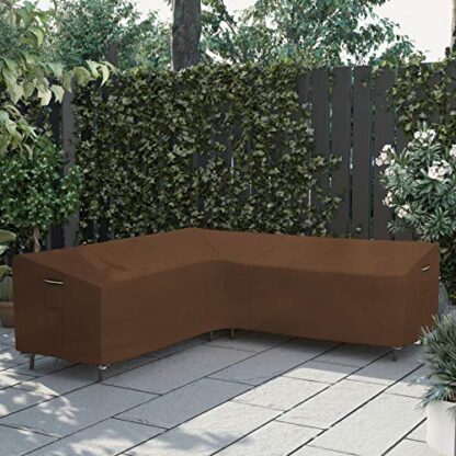 Brown Outdoor Sectional Cover, L-Shaped Sofa Cover, Waterproof Outdoor Furniture Cover, 102 x 35 x 31/23.6 Inches - Image 9