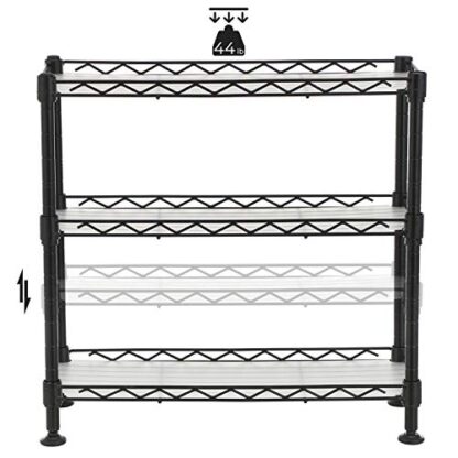 3-Tier Black Adjustable Storage Shelving Unit, Spice Rack with PP Sheets, Standing Shelf Unit for Kitchen - Image 2