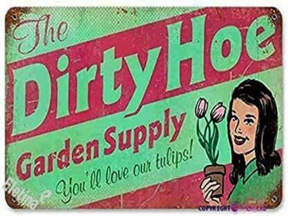 8x12 inch Retro Metal Sign/Dirty Hoe Garden Supply Vintage Metal Sign Sun Surf Sand CA Steel Not Sign Retro Look Home Club bar Wall Art Decoration Metal