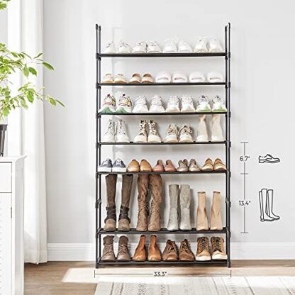 Black Shoe Rack, 4-Tier Shoe Organizer, Hold up to 20 Pairs of Shoes, Stackable Shoe Tower for Living Room, Entryway - Image 7