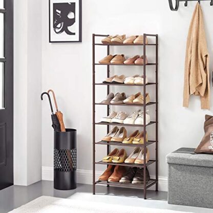 8-Tier Bronze Slim Shoe Rack, Shoe Storage Organizer Stand, 16-24 Pairs of Shoes, Space-Saving Yet Large Capacity, Vertical Metal Shoe Shelf Storage - Image 8