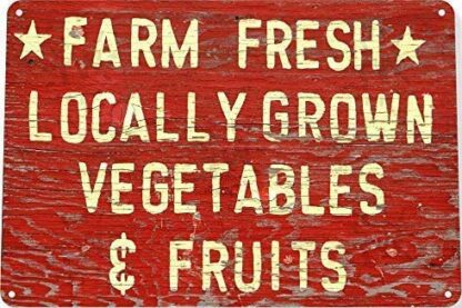 8x12 inch NA Farm Signs Metal Tin Sign Decor Iron Painting Fresh Fruits Vegetables Metal Decor Wall Art Farm Vintage Art Decor