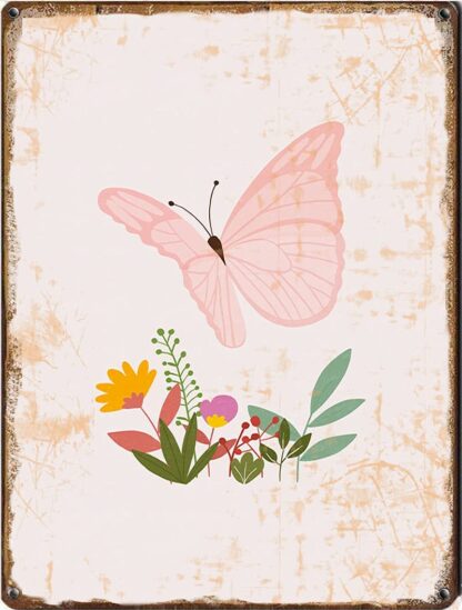 8x12 inch Butterfly Printable Wall Art, Butterfly Print, Pink Butterfly, Butterfly Art Print, Bedroom Decor,Retro and Funny Farm Country Cottage Home, bar