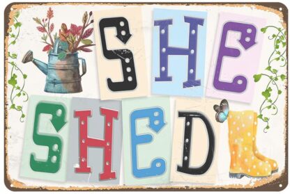 8x12 inch She Shed -Metal Sign Vintage Decor Home Garden Patio Wall Decoration Woman Cave Sign