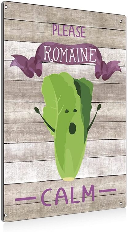 8x12 inch Funny Please Romaine Calm Metal Tin Sign Wall Decor Rustic Food Sign for Home Decor Gifts