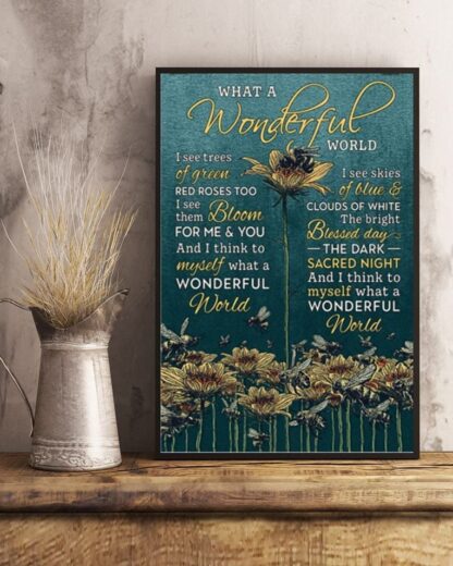 8x12 inch Bee Metal Sign What A Wonderful World Bees, Music Lovers, Music Home Decor Tin Sign Wall Art Art Tin Sign