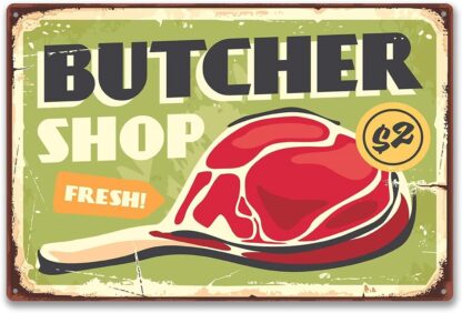 8x12 inch Signs Metal Tin Sign Butcher Shop Promotional Sign Design Fresh Decor Sign