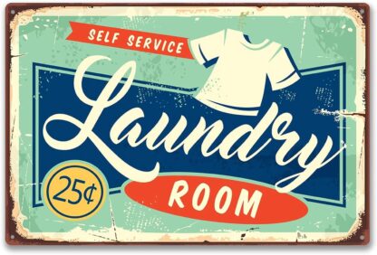 8x12 inch Wall Retro Poster Metal Tin Sign Laundry Room Retro Sign Design Decor Sign