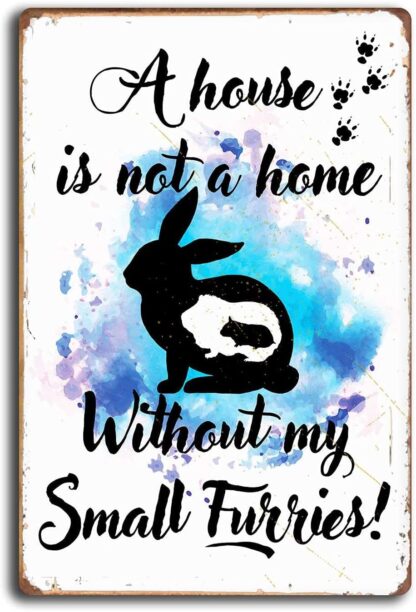 8x12inch Watercolour Rabbit Guinea Pig Hamster Print Decor Metal Sign Wall