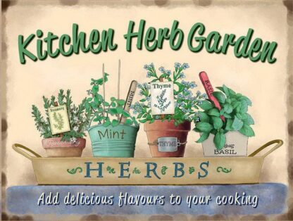 8x12 inch Kitchen Herb Garden Retro Metal Sign Vintage Kitchen Cafe Gift Vintage Metal Signs